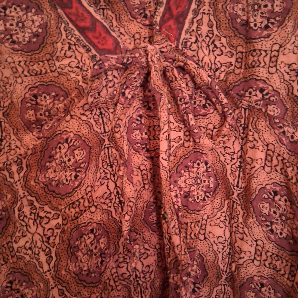 Free People Bohemian Red Patterned Women's Top - Picture 7 of 7